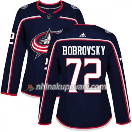 Columbus Blue Jackets Dresy Sergei Bobrovsky 72 Adidas 2017-2018 Modrá Authentic - Dámské